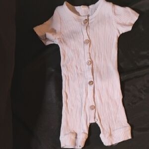 White Ribbed Kids One Piece Sz 3-6m